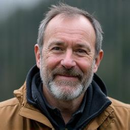 Portræt af Lars Andersen, en mand i 40'erne med skæg og en outdoor-jakke.